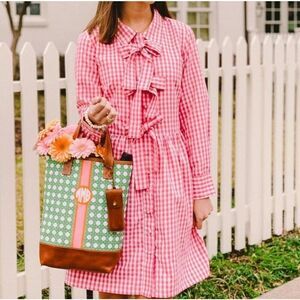 Elizabeth Wilson pink gingham  small bowtie dress